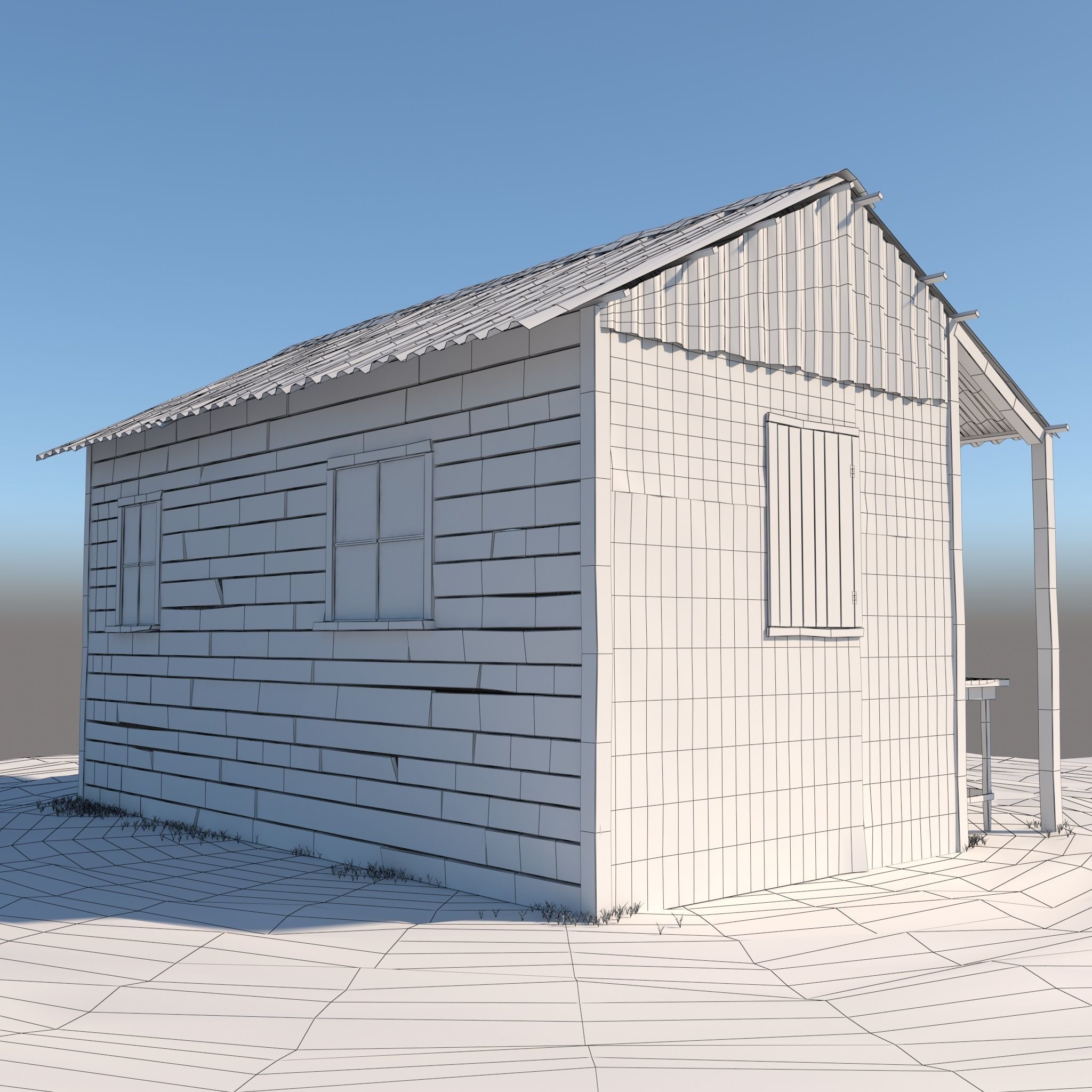 3D Wooden Shed model 3D model_7