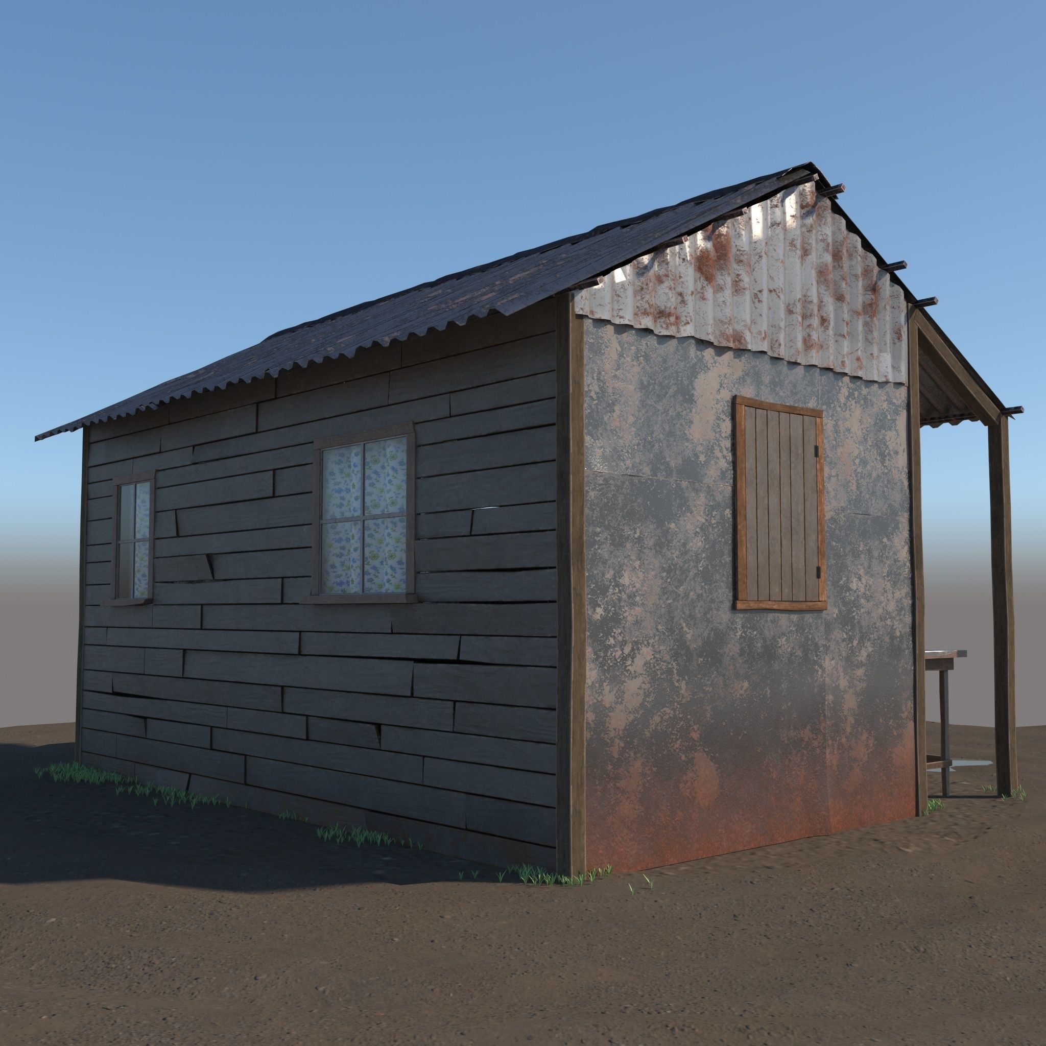 3D Wooden Shed model 3D model_6