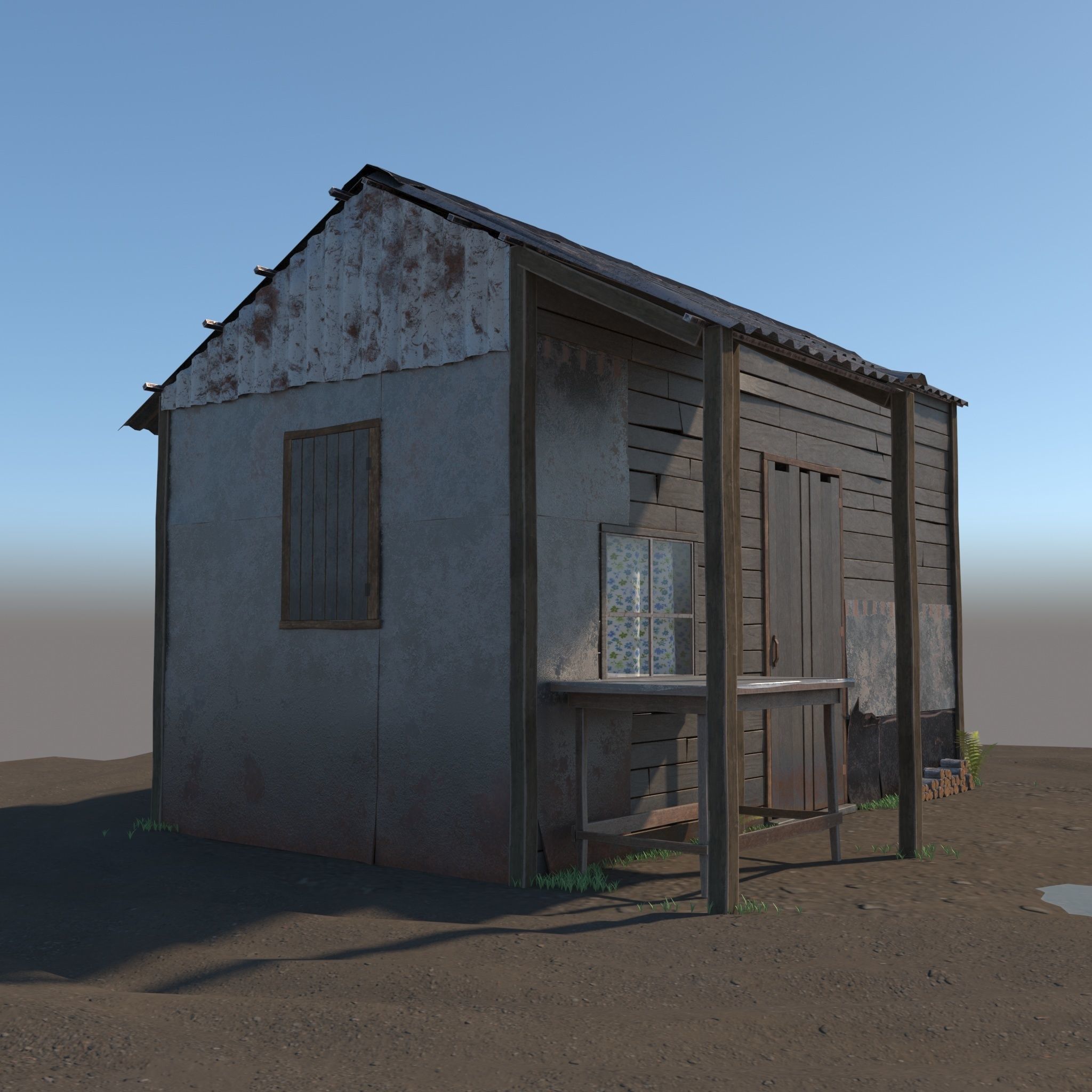 3D Wooden Shed model 3D model_8