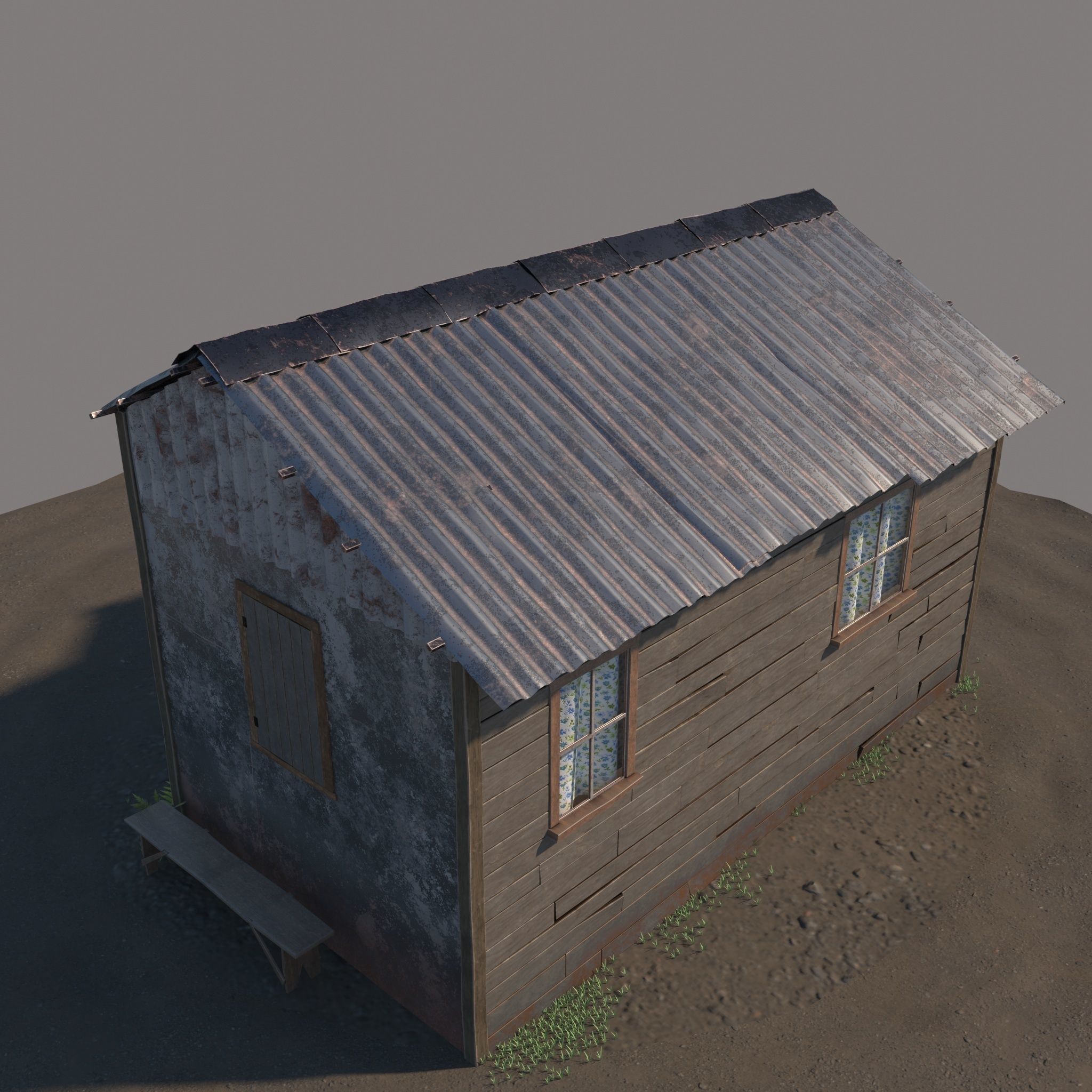3D Wooden Shed model 3D model_14