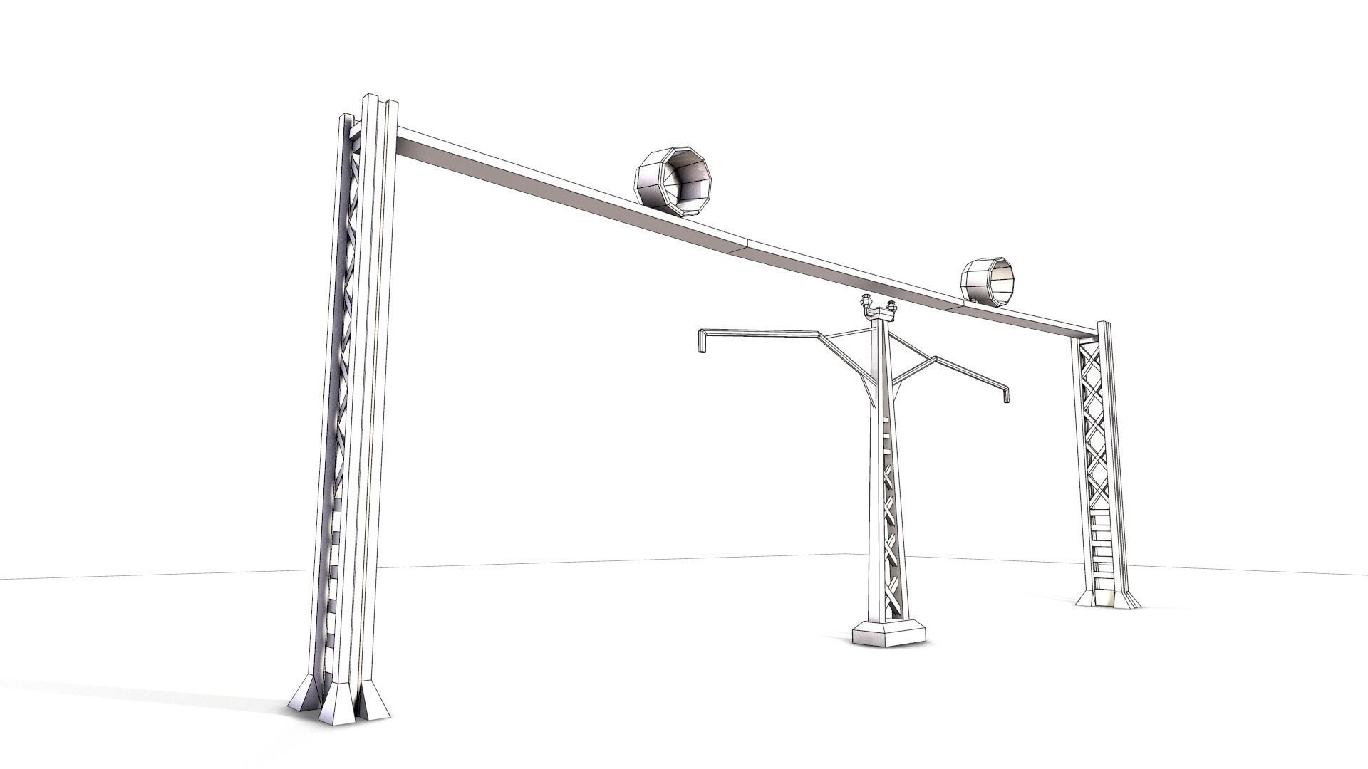 Electric pillar Low-poly 3D model_12