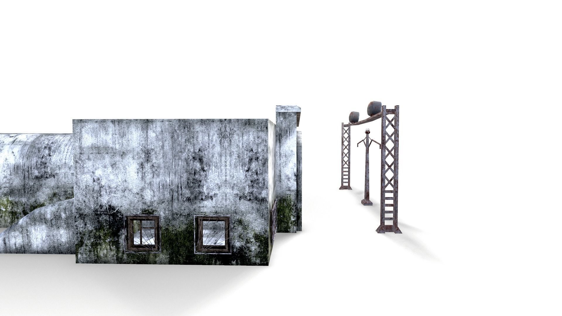 Electric pillar Low-poly 3D model_16