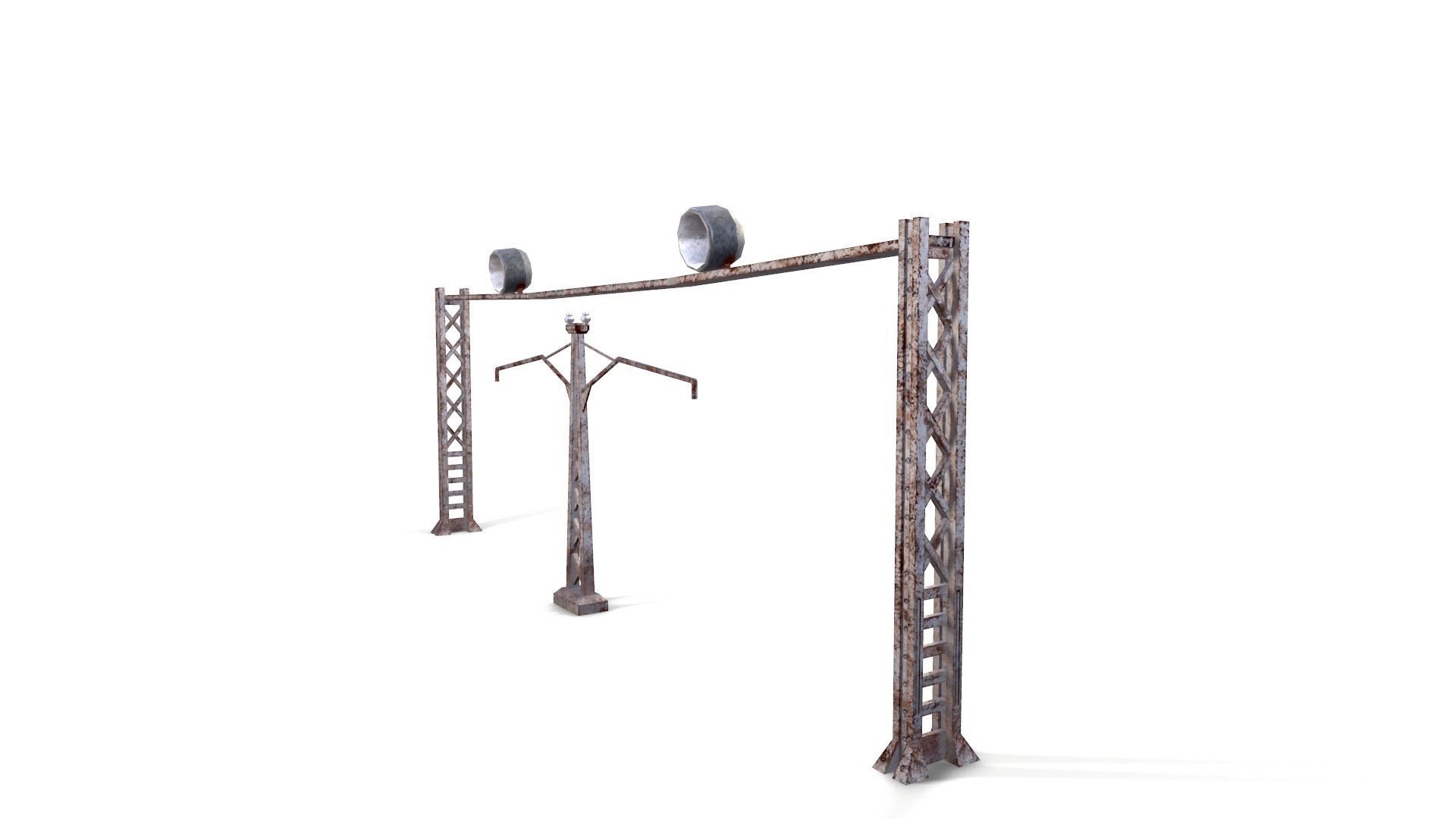 Electric pillar Low-poly 3D model_4