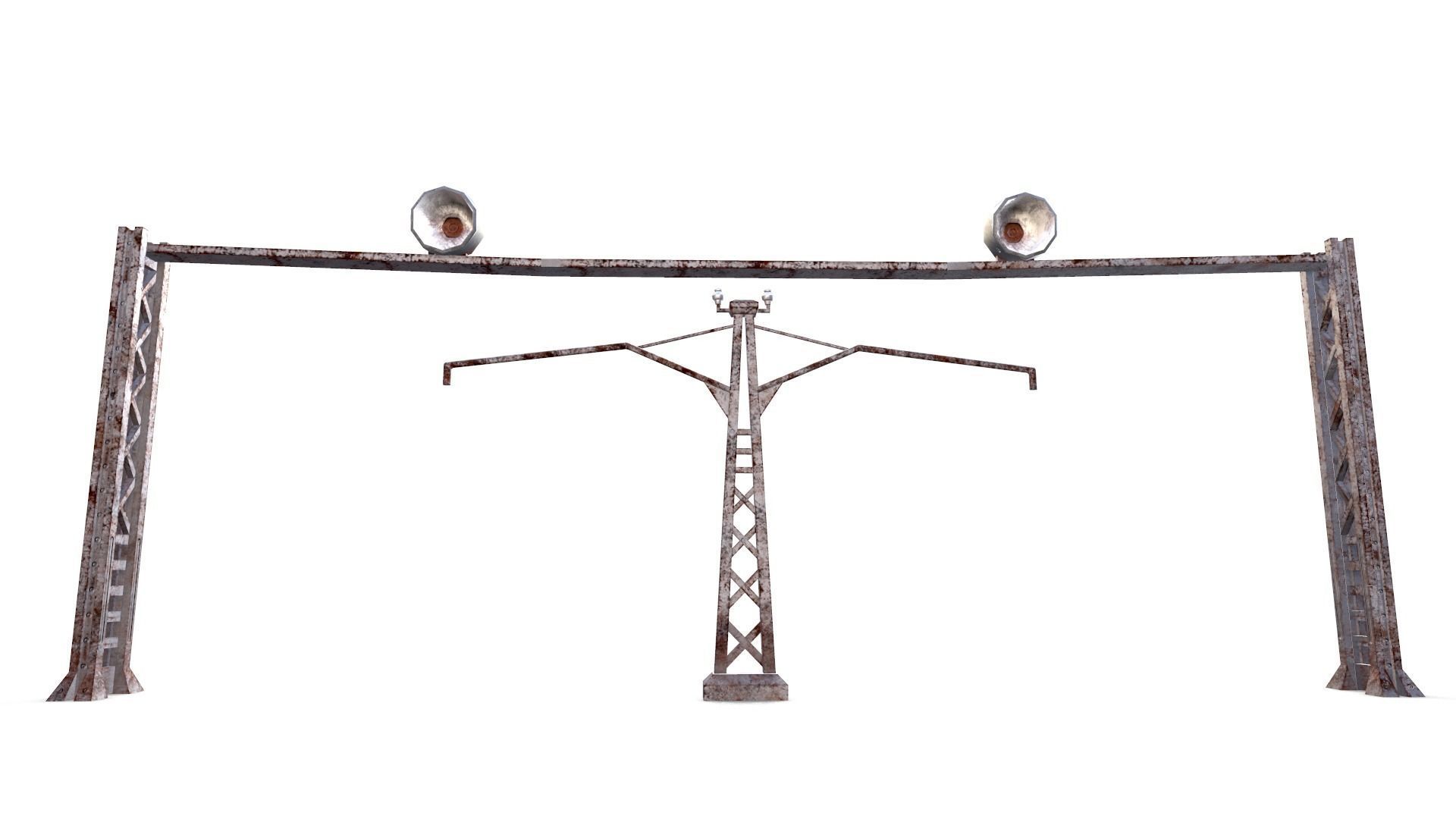 Electric pillar Low-poly 3D model_3