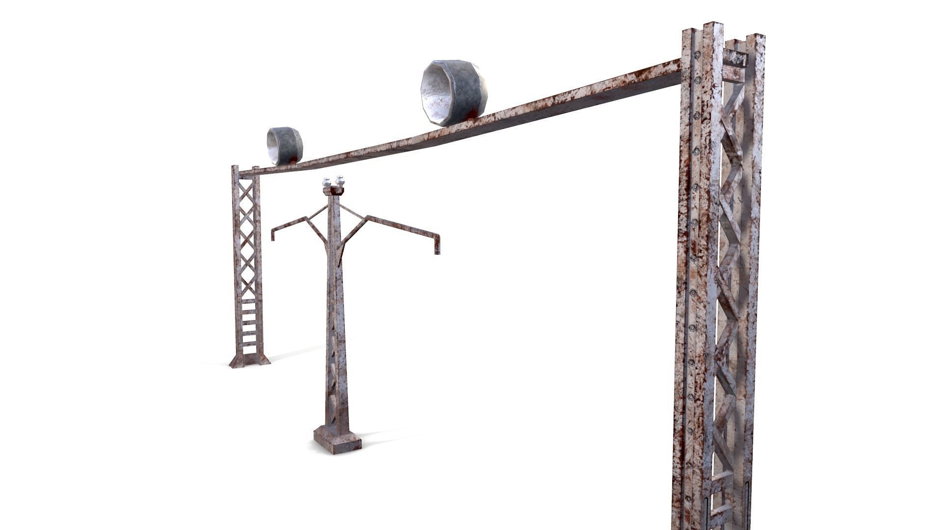 Electric pillar Low-poly 3D model_2