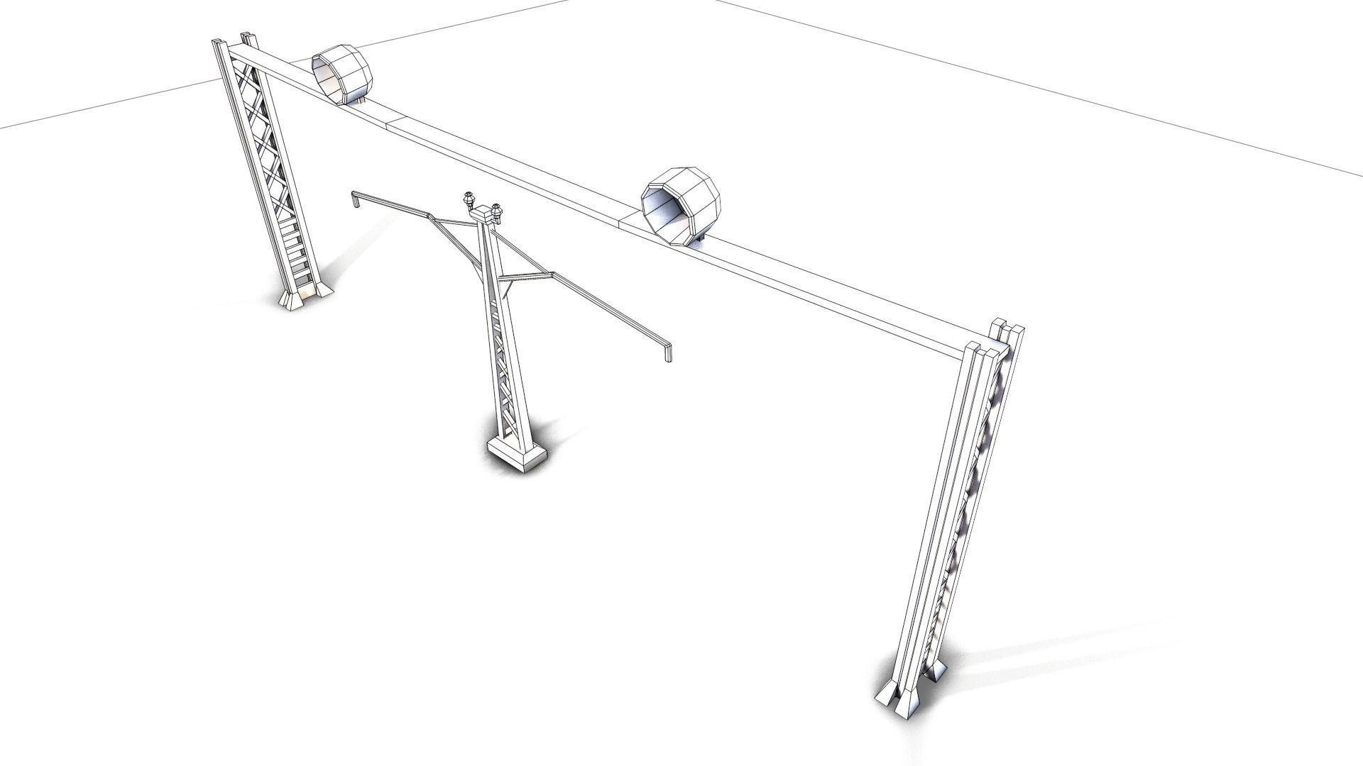 Electric pillar Low-poly 3D model_8