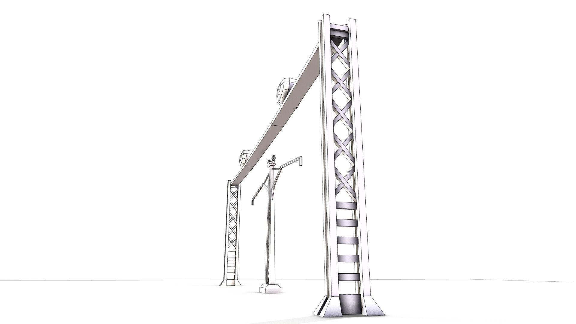 Electric pillar Low-poly 3D model_10