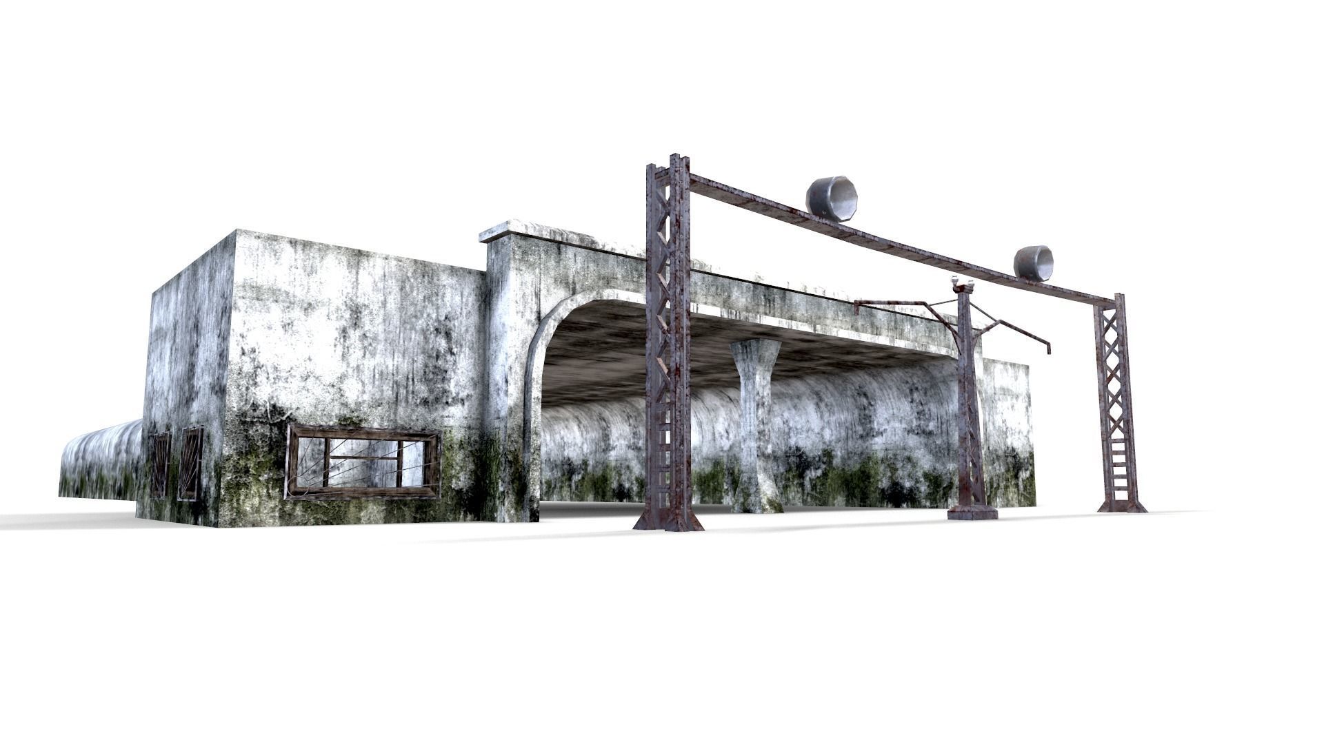 Electric pillar Low-poly 3D model_15