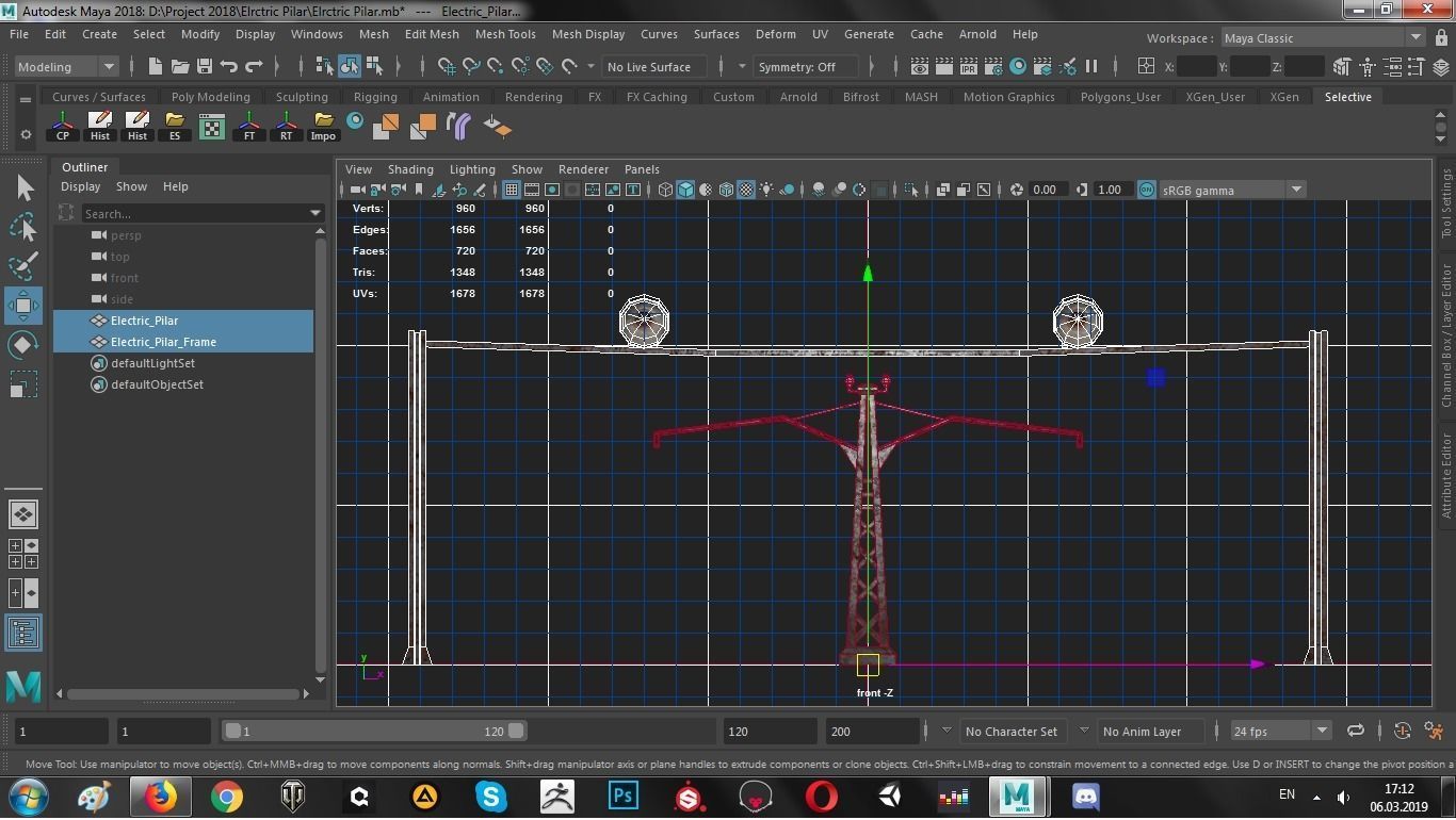 Electric pillar Low-poly 3D model_20