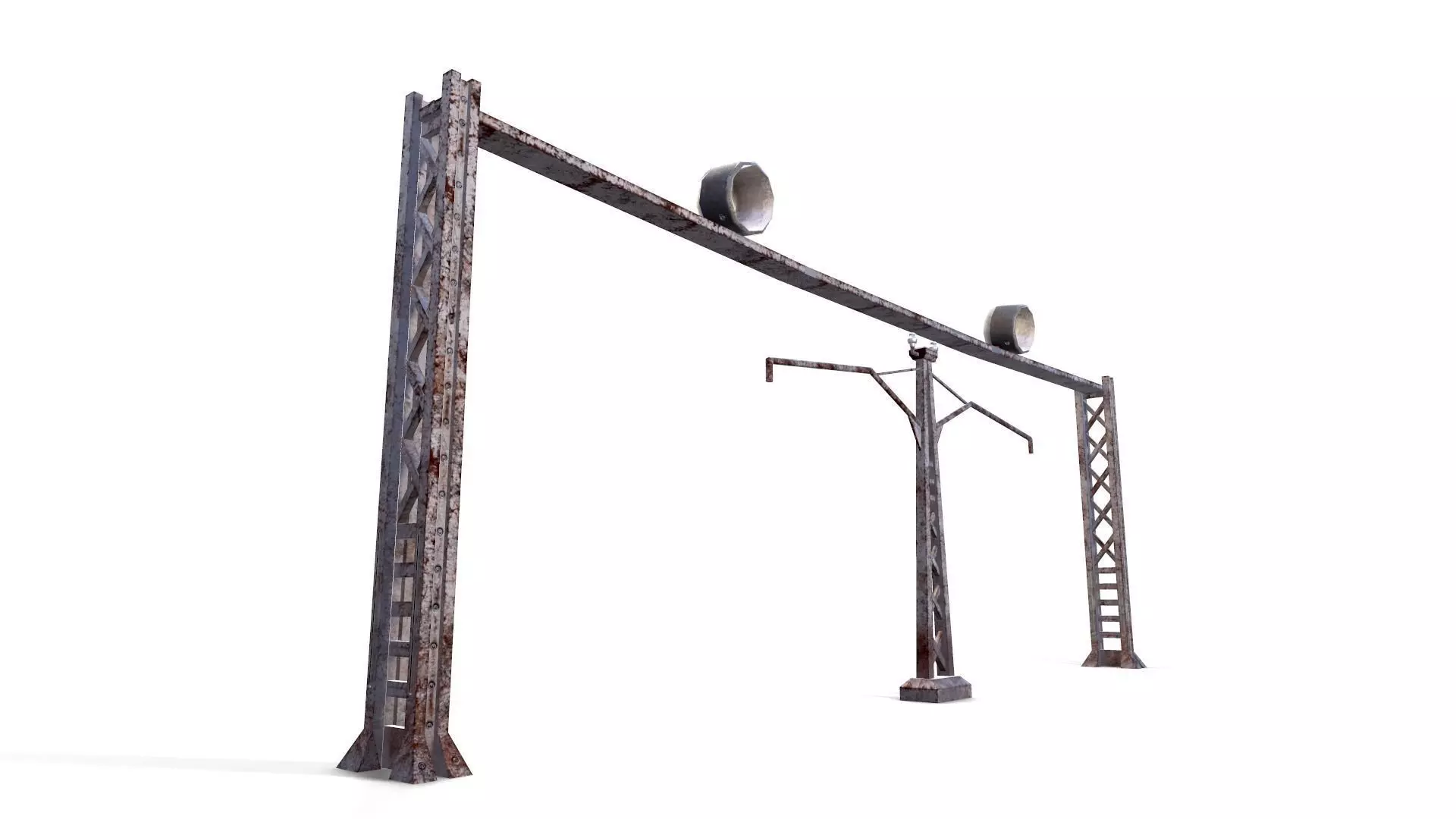 Electric pillar Low-poly 3D model_0