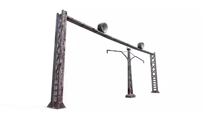 Electric pillar Low-poly 3D model