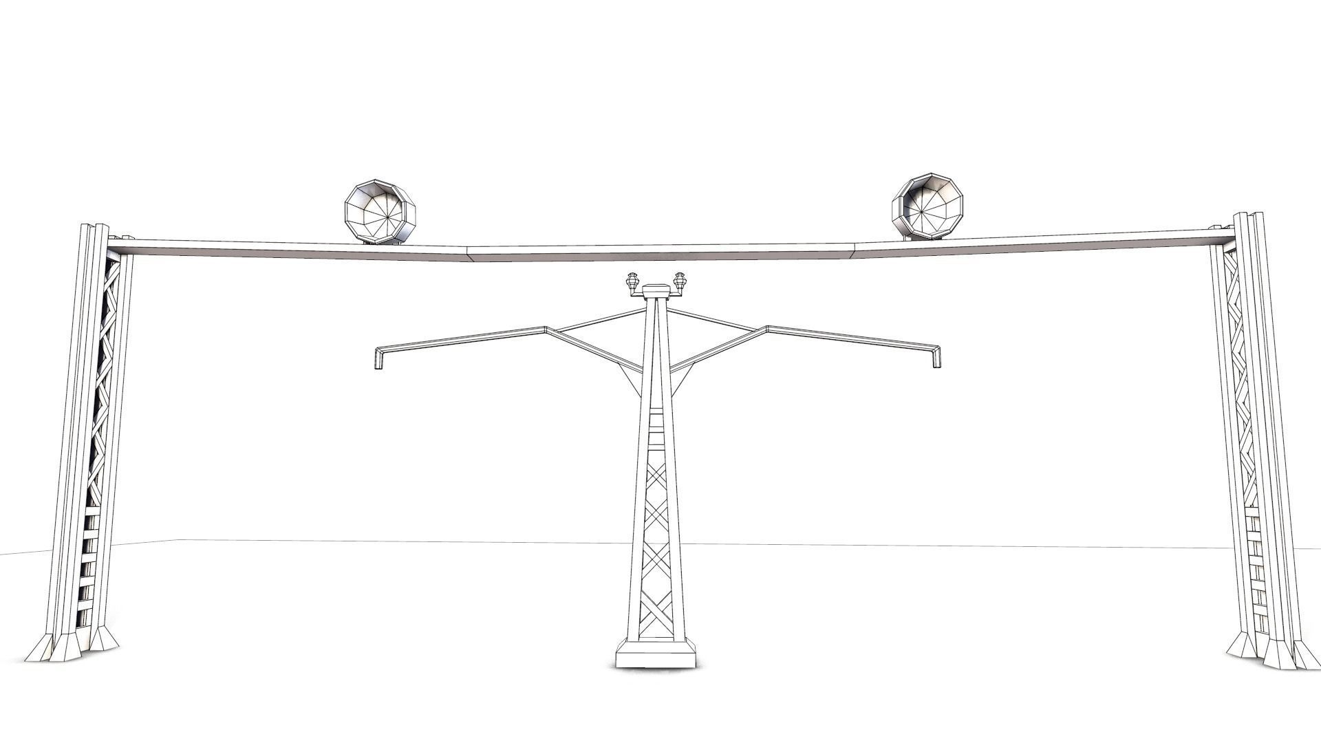 Electric pillar Low-poly 3D model_13