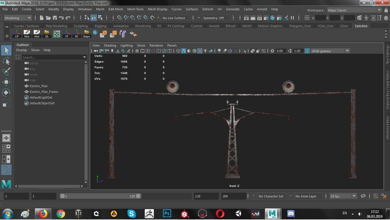 Electric pillar Low-poly 3D model_17