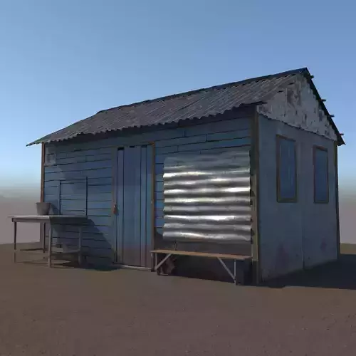 3D Wooden Shed model 2