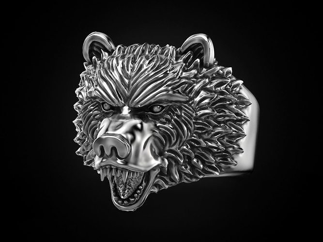 Ring bear head 3D print model
