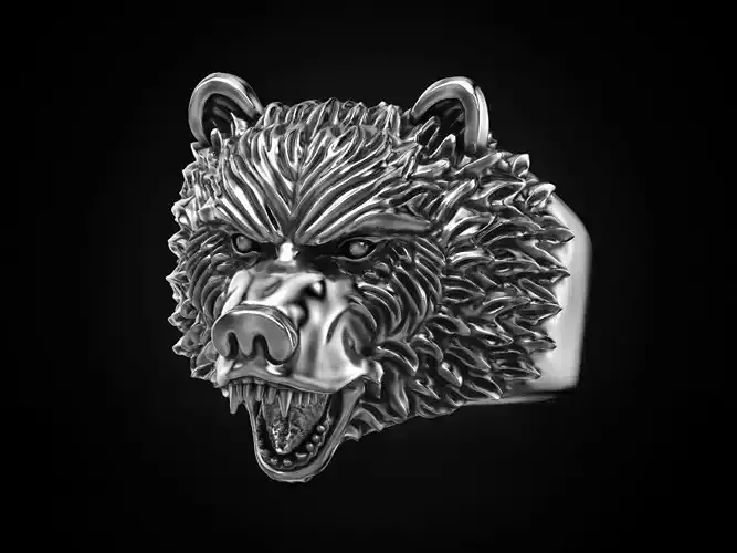 Ring bear head 3D print model