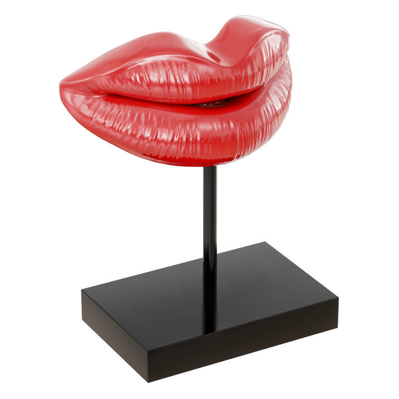 Figurine red lips 3D model_2