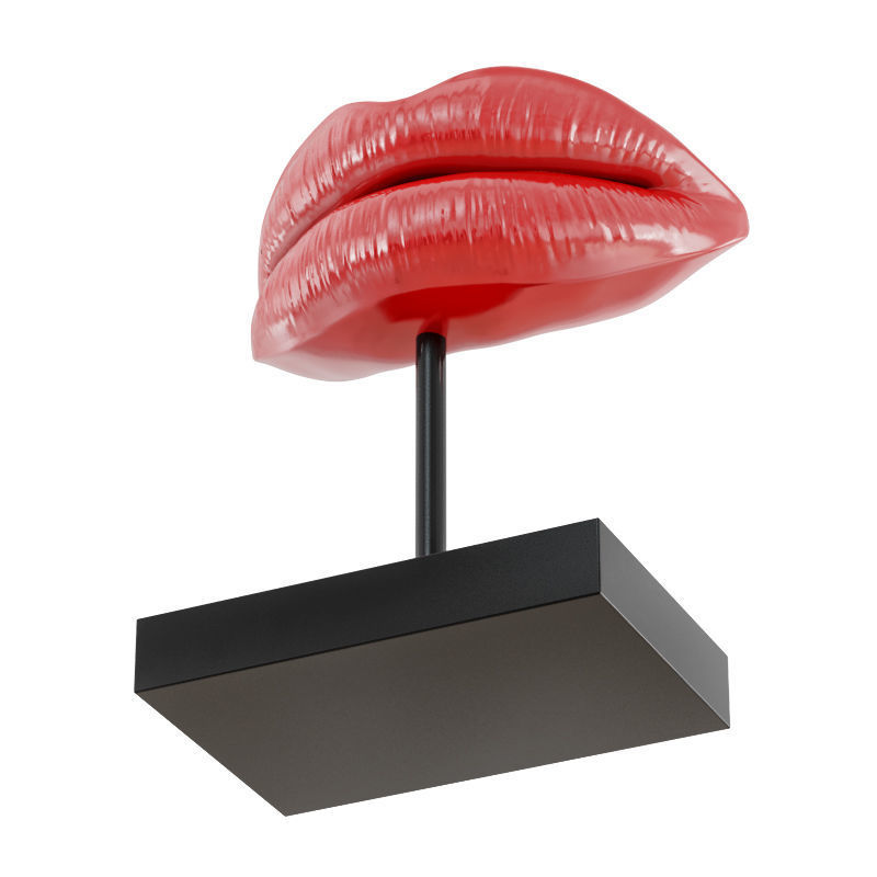 Figurine red lips 3D model_3