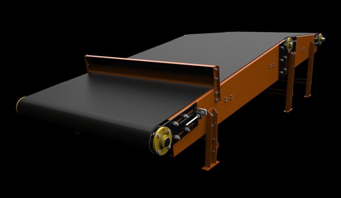 Belt conveyor 3D model_1