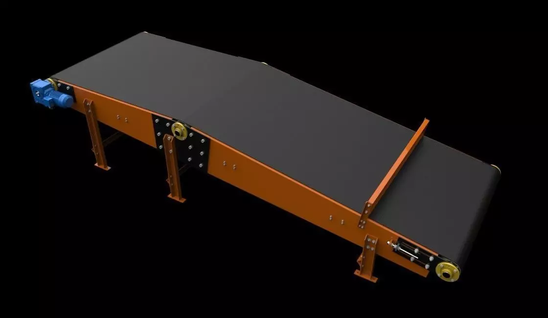 Belt conveyor 3D model_0
