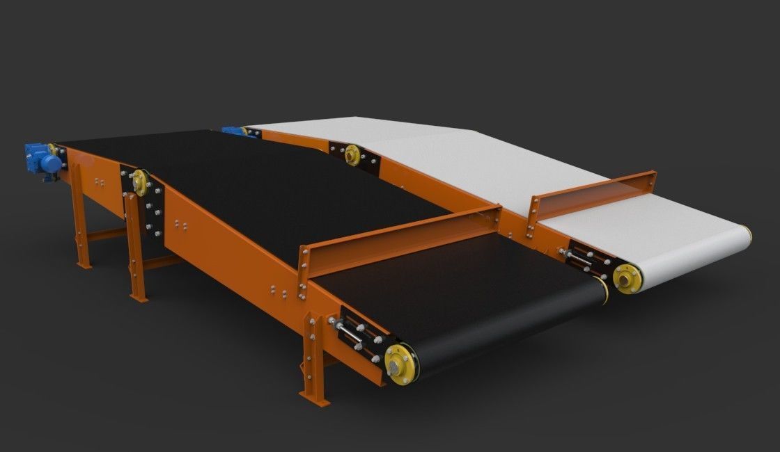 Belt conveyor 3D model_3