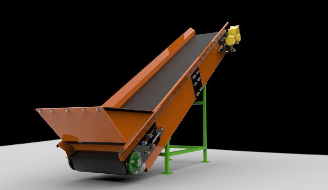 Belt conveyor 3D model_1