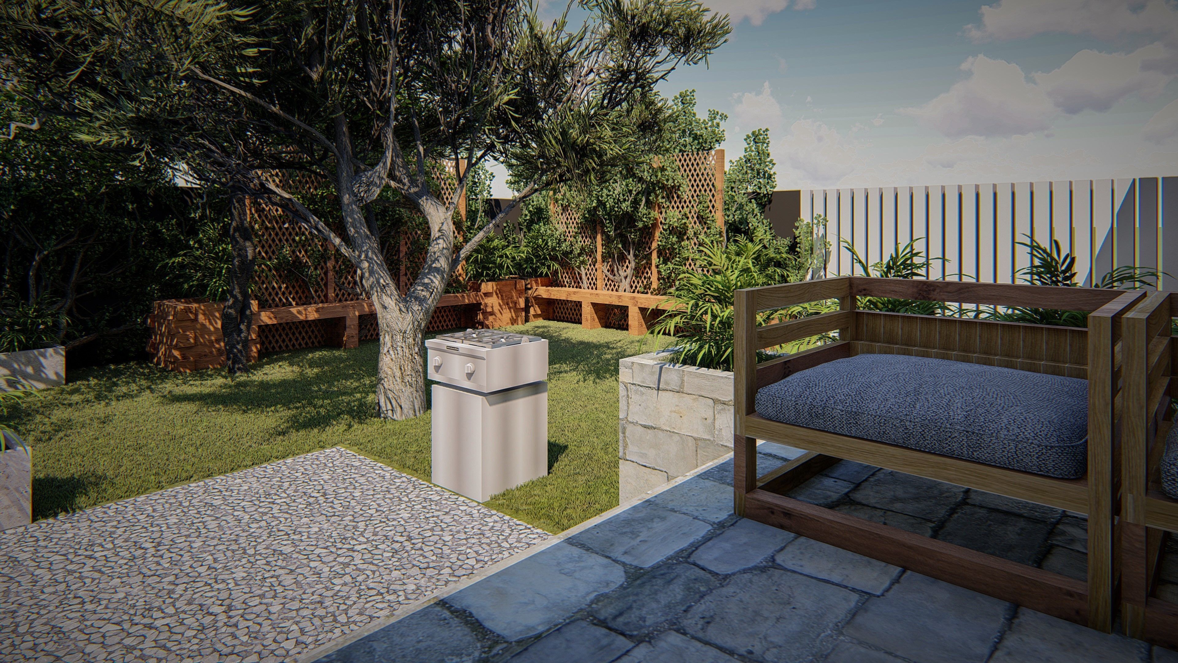 Backyard design and render in lumion 3D model_2
