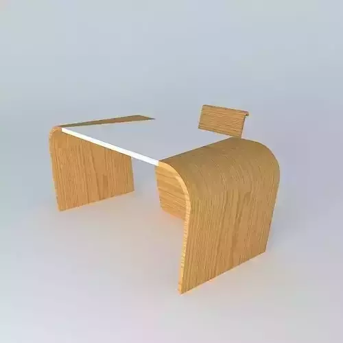 Office wooden desk with top