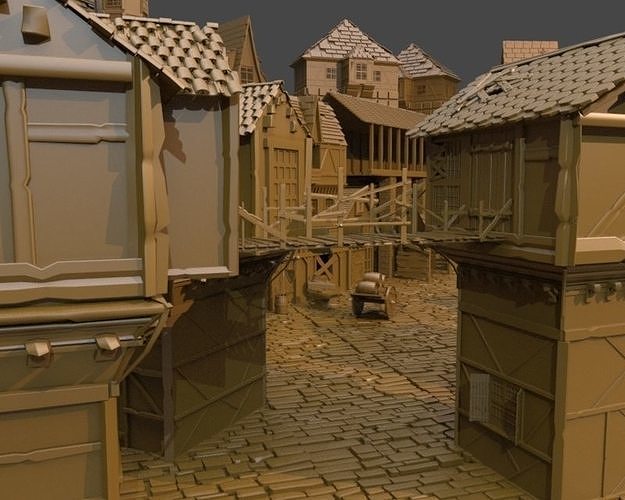 Medieval Dark Town 3D model