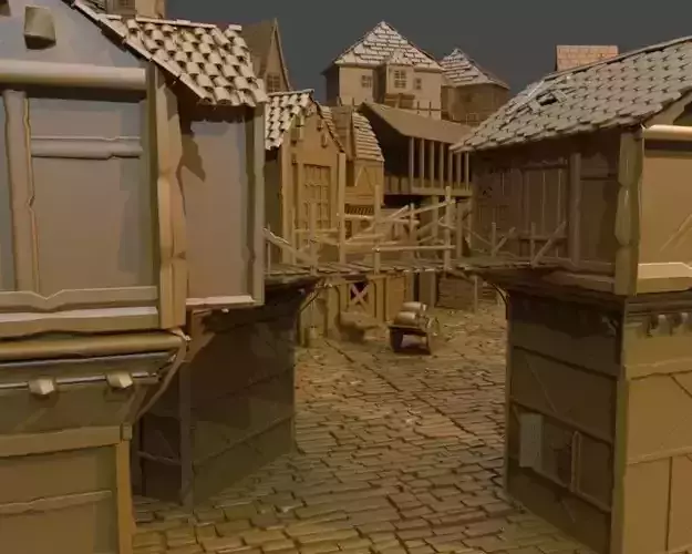 Medieval Dark Town 3D model