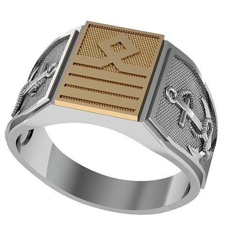 signet ring sea captain 3D print model