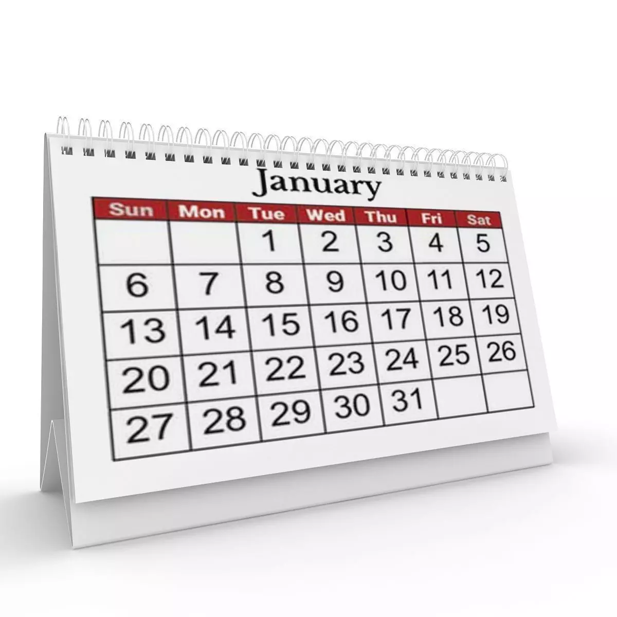 Calendar january 3D model_0