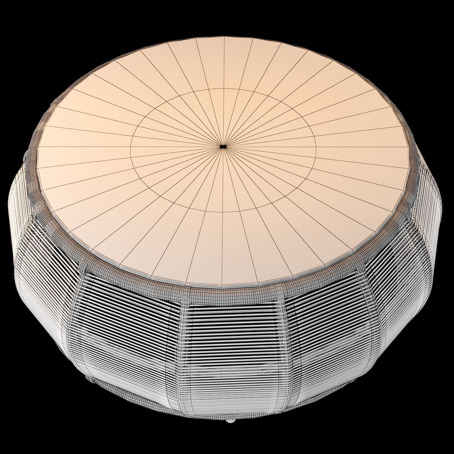 TAMARIN Round Resin Wicker and Grey Glass Garden Coffee Table 3D model_4