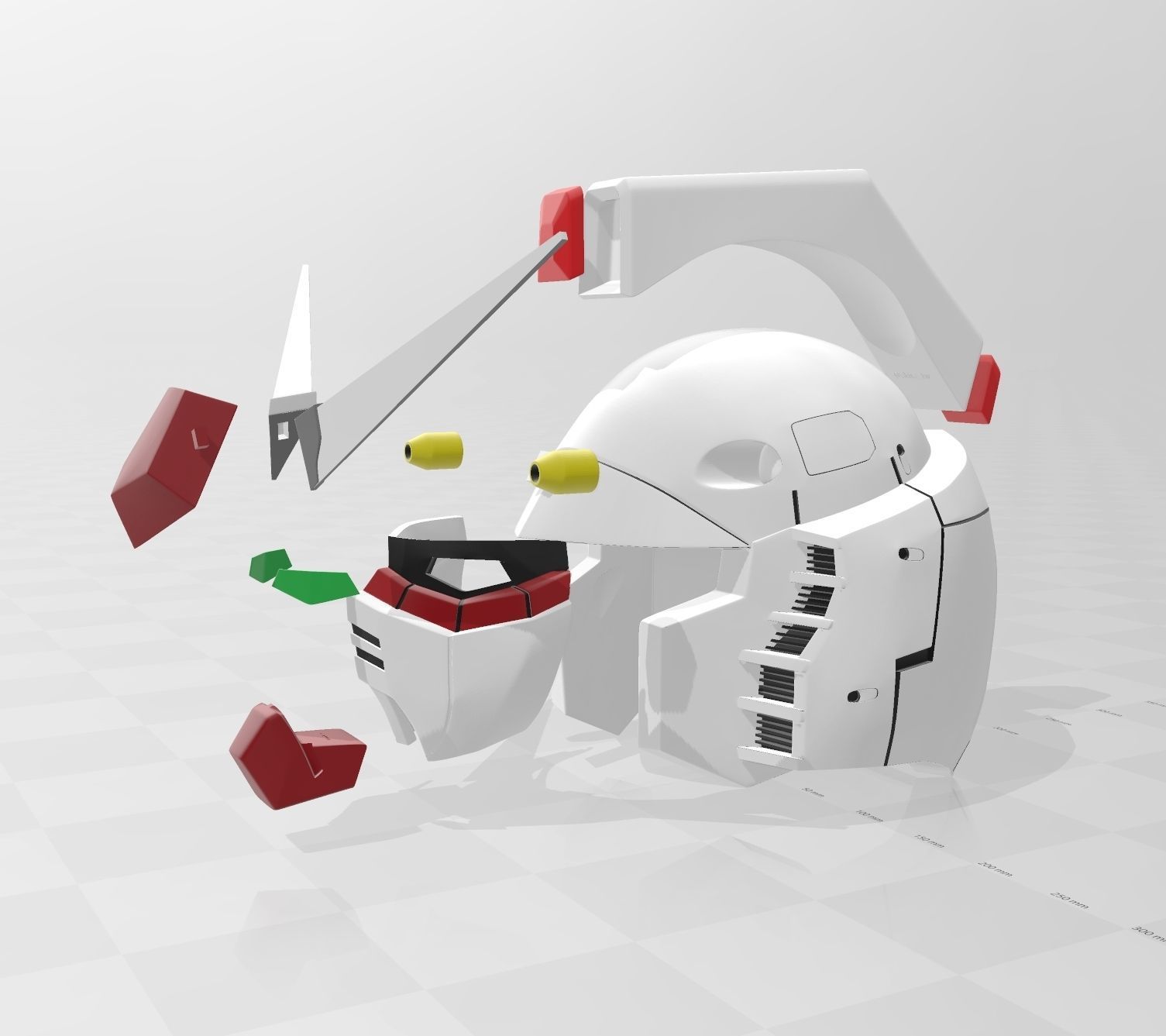 GUNDAM RX-78-2 Helmet COSPLAY 3D print model_5