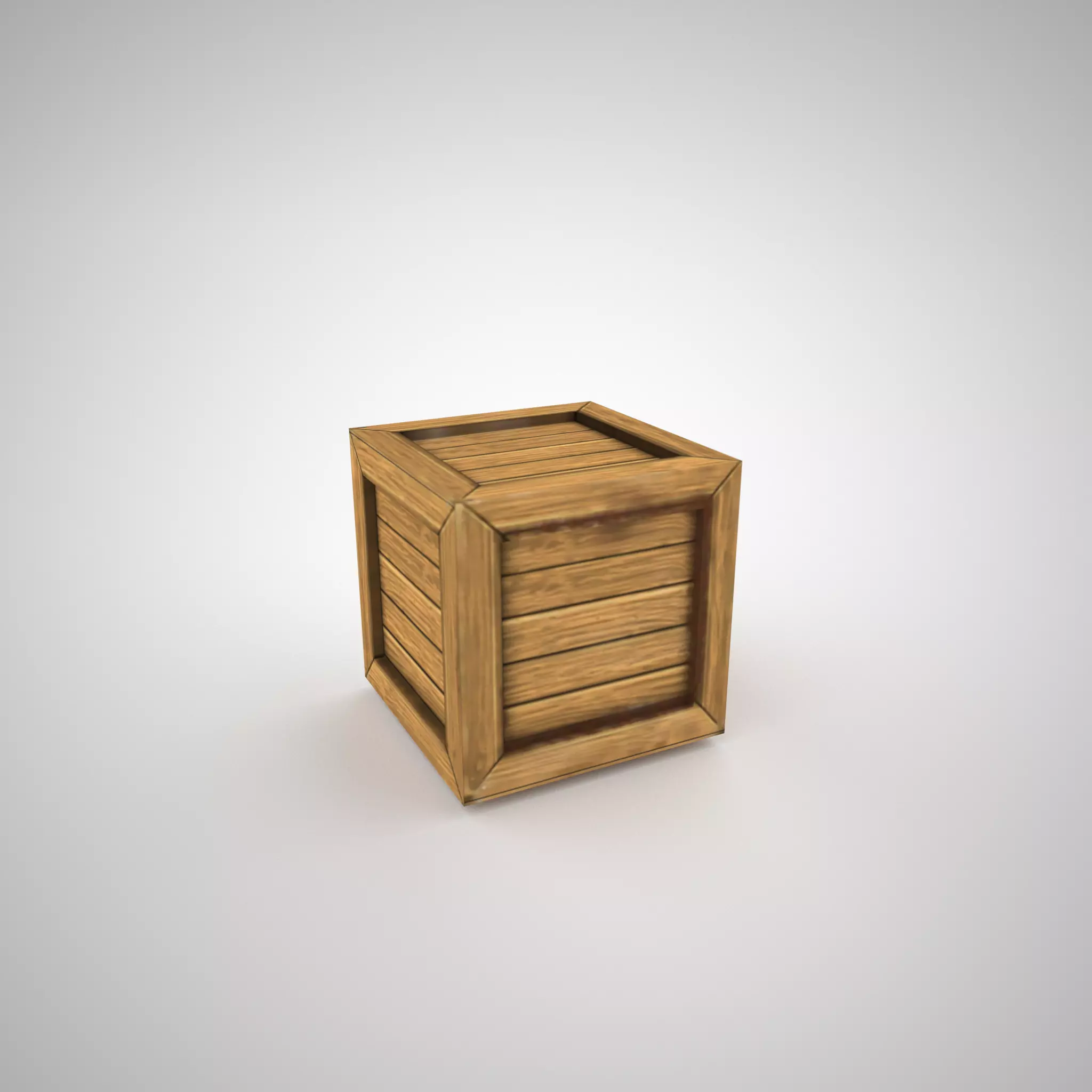 Crate Animated destroyed Lowpoly Game ready Low-poly 3D model