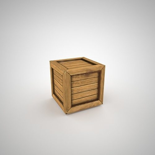 Crate Animated destroyed Lowpoly Game ready Low-poly 3D model