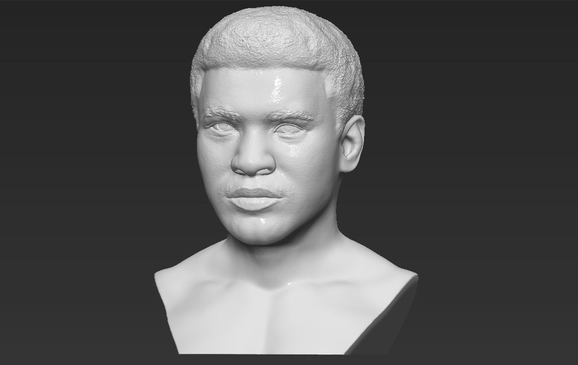 Muhammad Ali bust 3D printing ready stl obj formats 3D print model_1