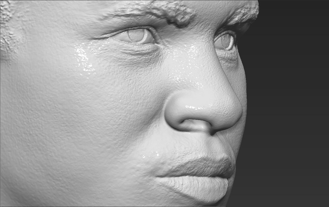 Muhammad Ali bust 3D printing ready stl obj formats 3D print model_19