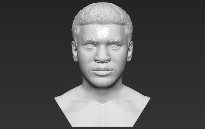 Muhammad Ali bust 3D printing ready stl obj formats 3D print model