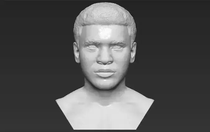 Muhammad Ali bust 3D printing ready stl obj formats 3D print model