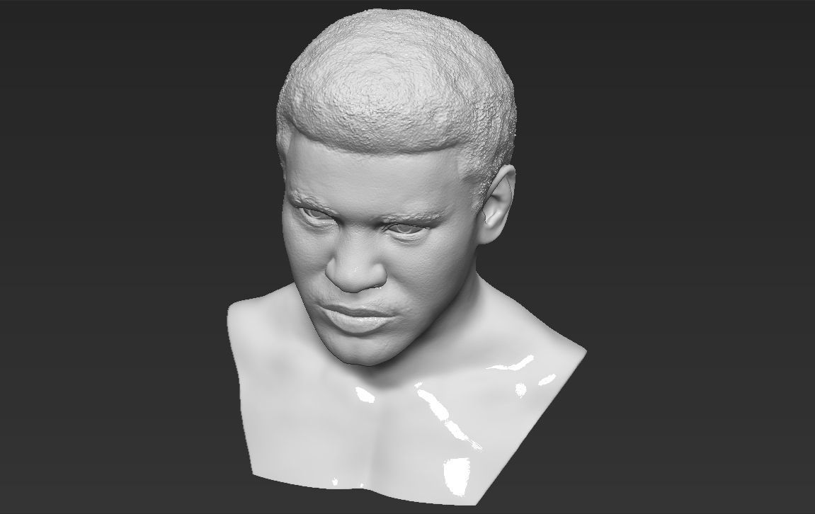 Muhammad Ali bust 3D printing ready stl obj formats 3D print model_13