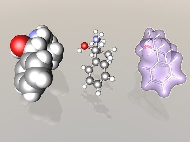 Pseudoephadrine molecule 3D model