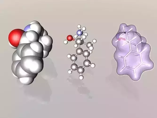 Pseudoephadrine molecule 3D model