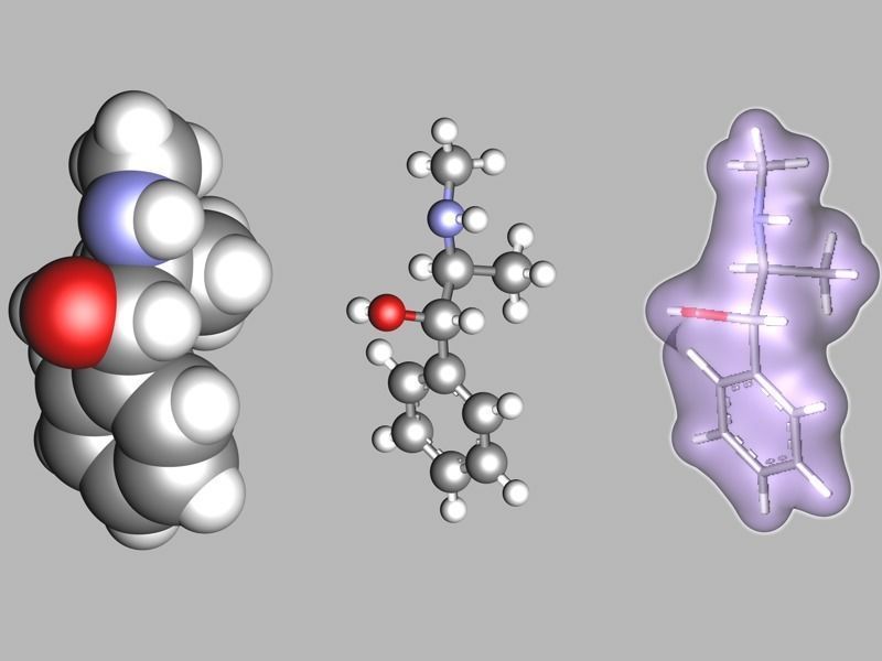 Pseudoephadrine molecule 3D model_1