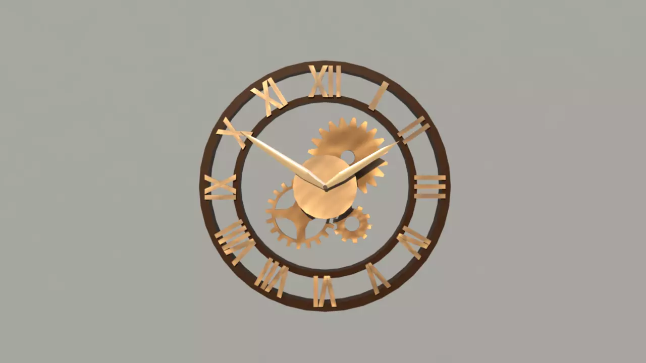 Steampunk Clock Free low-poly 3D model_0