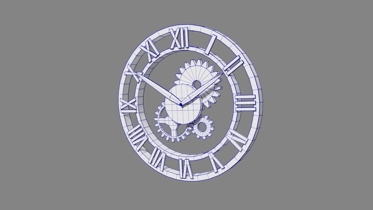 Steampunk Clock Free low-poly 3D model_3