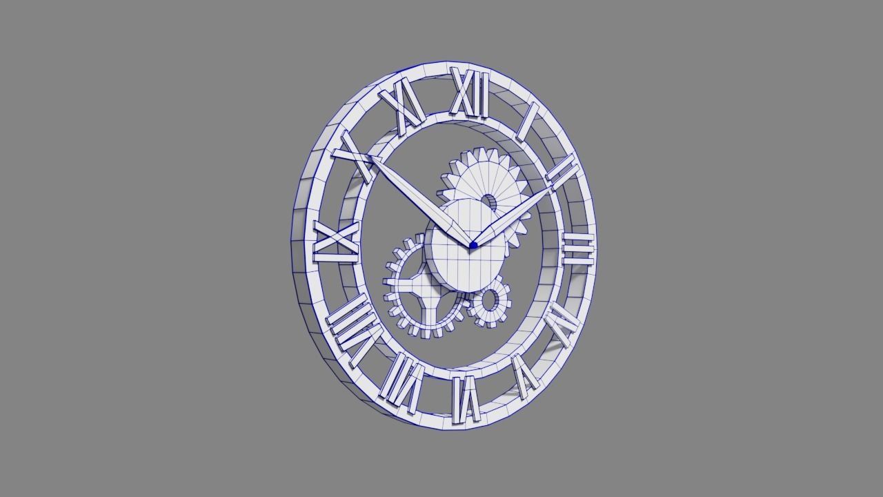Steampunk Clock Free low-poly 3D model_4
