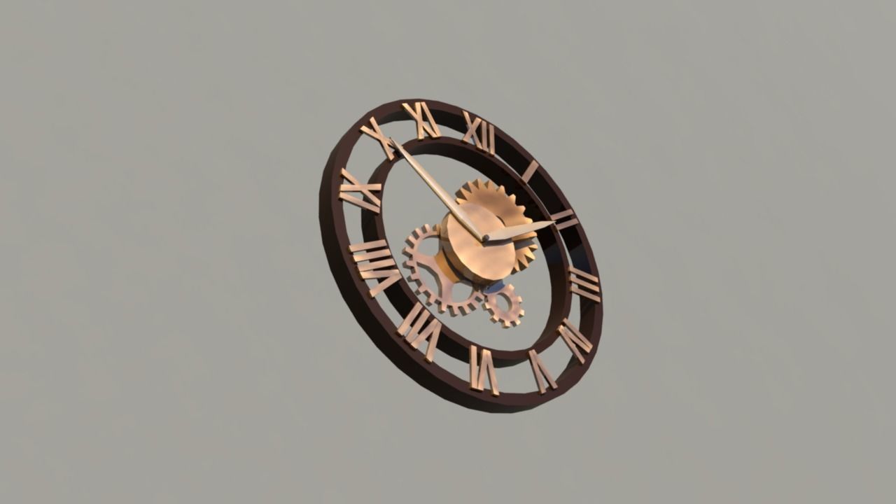 Steampunk Clock Free low-poly 3D model_2