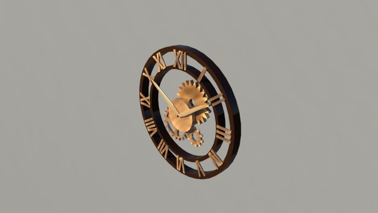 Steampunk Clock Free low-poly 3D model_1