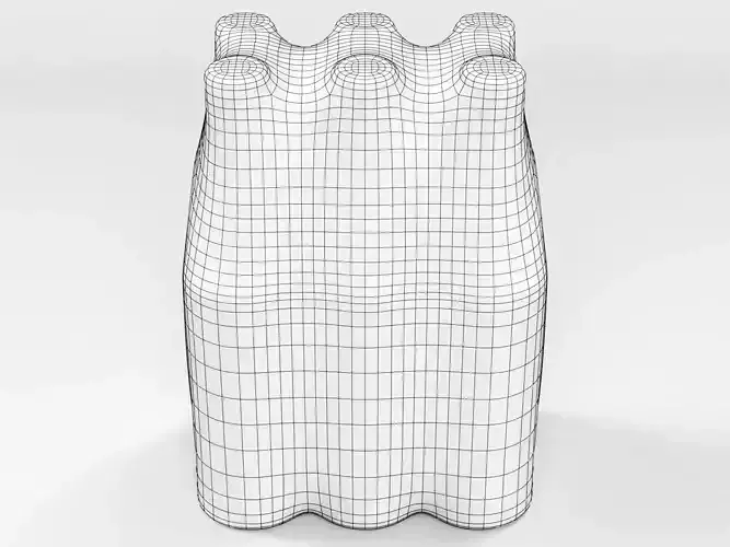 6 pack 330ml shrinkwrapped bottles 3D model 4